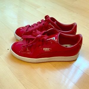 Red Patton Leather Pumas